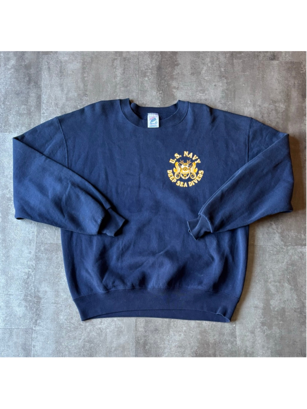 Vintage Navy Seals Deep Sea Divers Crewneck Sweater Mens Large